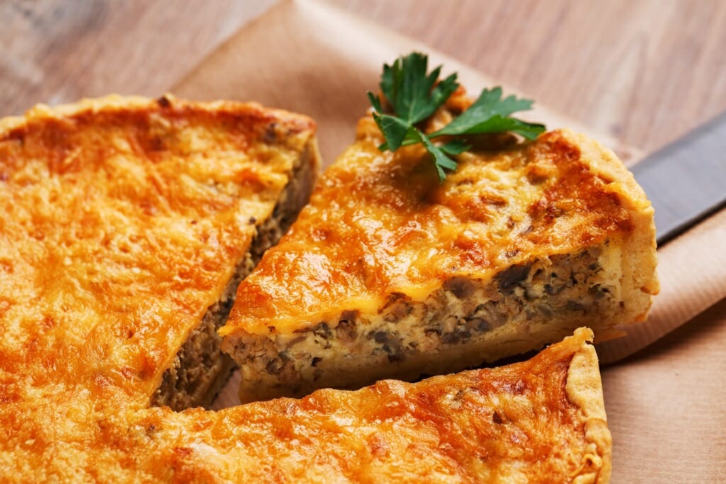 Mushroom Sausage Quiche